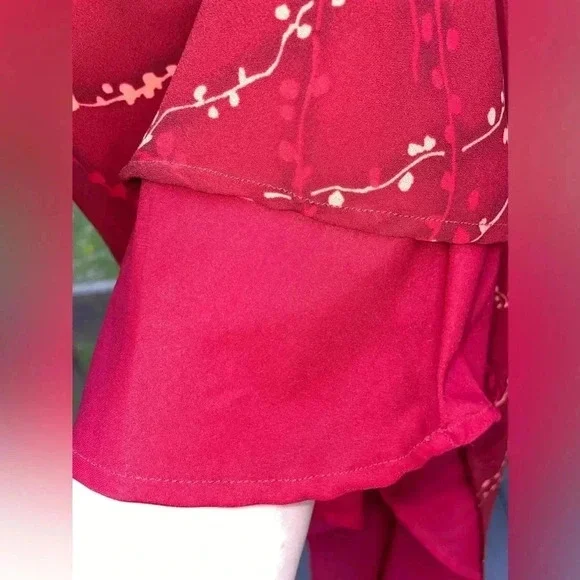 Red maxi dress tank style sleeveless lined sz 14 lined - Picture 5 of 11